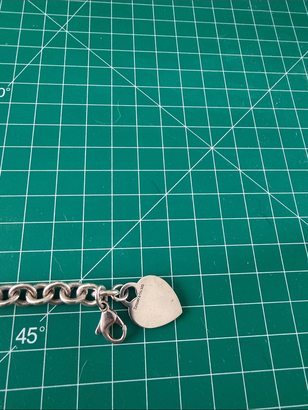 Tiffany & Co. Sterling Silver Heart Tag Charm Bracelet 7.5” - Picture 3 of 5